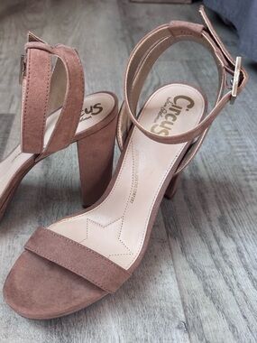 Circus by Sam Edelman Nude Suede Block Heel Sandals